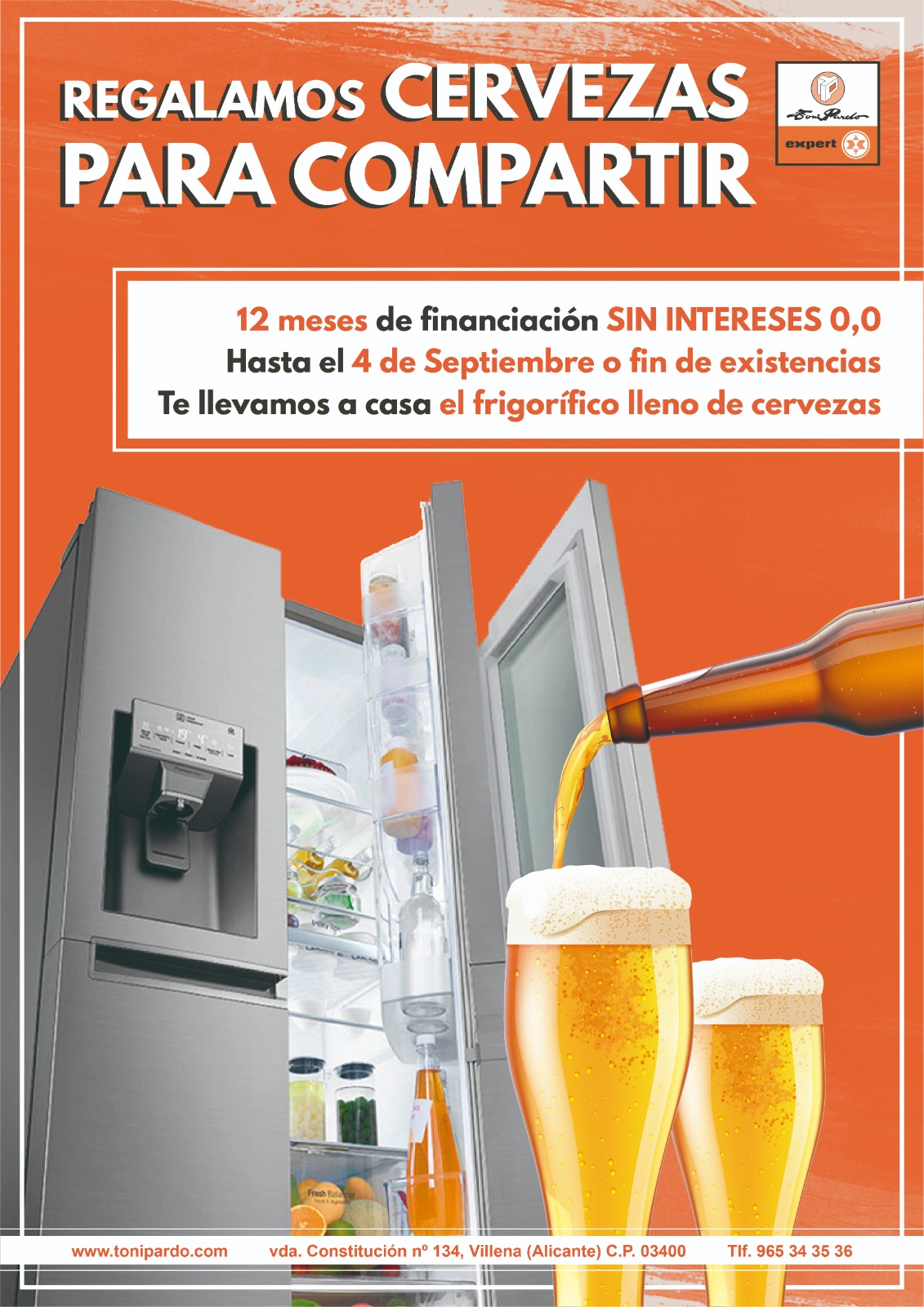 Te llevamos el frígorifico lleno de cervezas