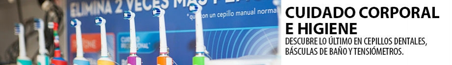 Cuidado corporal e higiene. Descubre lo último en cepillos dentales, básculas de baño y tensiómetros.