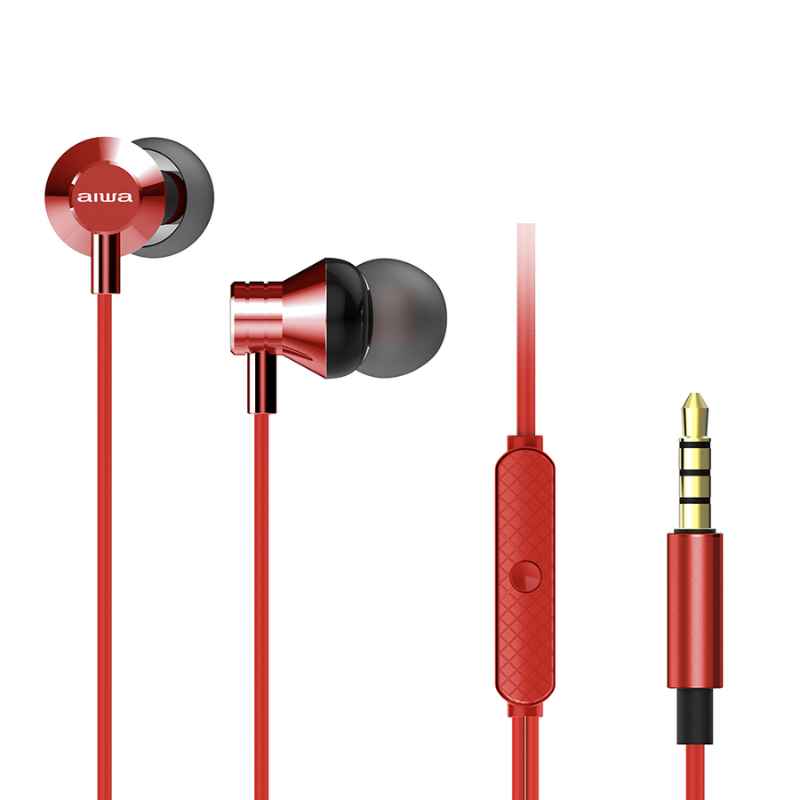 AURICULARES AIWA ESTM50BK CONEX 3,5 MICRO NEGRO, ROJO, PLATA Y BLANCO